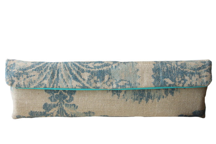 LUELLA EXTRA WIDE CLUTCH IN LINEN BROCADE